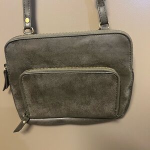 Chic Charcoal Vegan Leather Crossbody Bag